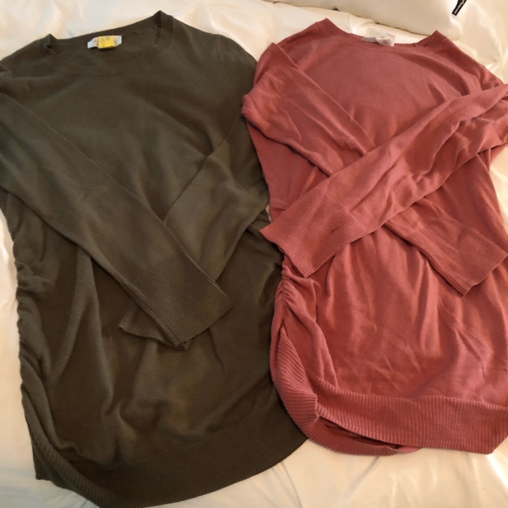 Maternity side rouched tunic sweaters